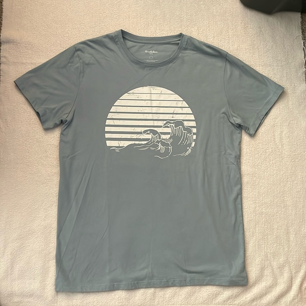Blue Short Sleeve Shirt Mens Size Large